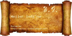 Weiler Ivána névjegykártya